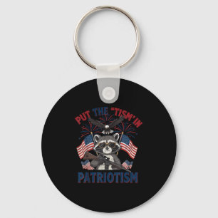 I Put The Tism In Patriotism Athletic Eagle Key Ring