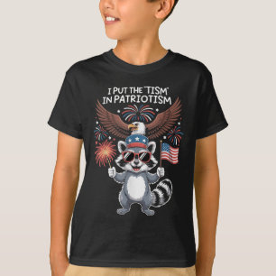 I Put The Tism In Patriotism Athletic Eagle  T-Shirt