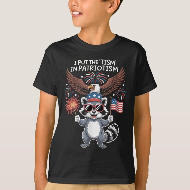 I Put The Tism In Patriotism Athletic Eagle  T-Shirt (Front)