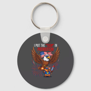 I Put The Tism In Patriotism Athletic Eagle Tism F Key Ring