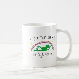 I Put The Y In Dyslexia Funny Cute Frog Saying Quo Coffee Mug