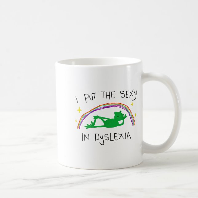 I Put The Y In Dyslexia Funny Cute Frog Saying Quo Coffee Mug (Right)