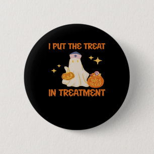 I Put Treat In Treatment Retro Funny Nurse Doctor 6 Cm Round Badge