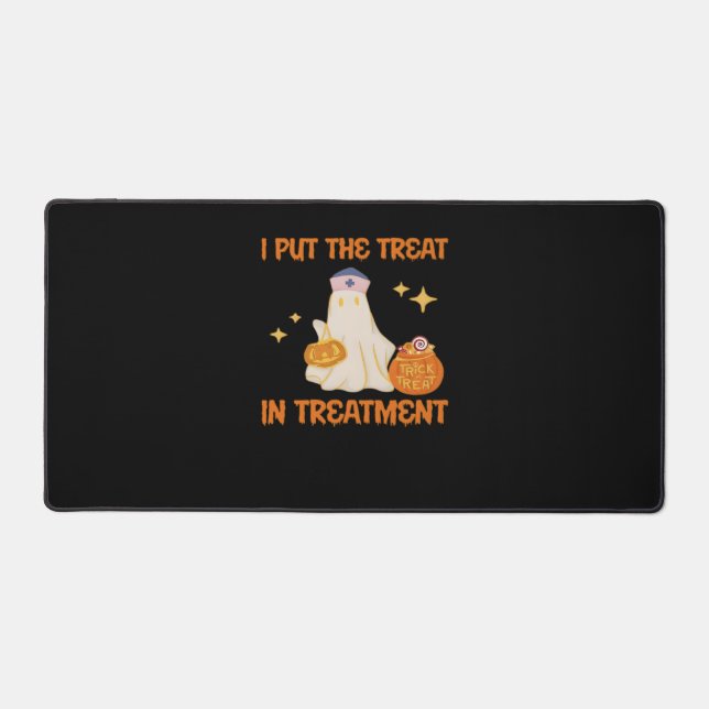 I Put Treat In Treatment Retro Funny Nurse Doctor  Desk Mat (Front)