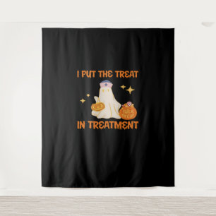 I Put Treat In Treatment Retro Funny Nurse Doctor  Tapestry