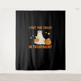 I Put Treat In Treatment Retro Funny Nurse Doctor  Tapestry