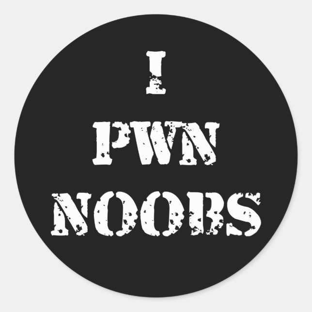 I Pwn Noobs Classic Round Sticker (Front)
