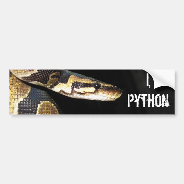 I, Python Bumper Sticker (Front)