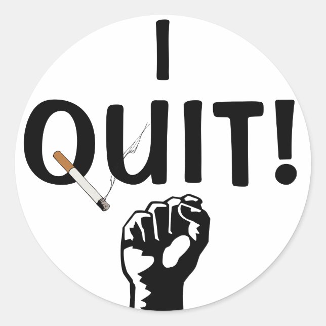 I Quit! Smoking Classic Round Sticker (Front)