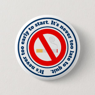 I quit smoking motivational words 6 cm round badge