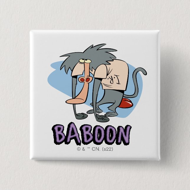 I.R. Baboon Character Graphic 15 Cm Square Badge (Front)