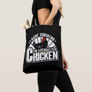 I Raise Chickens, Funny Chicken Owner Farmer Gifts Tote Bag