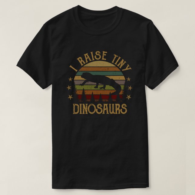 I Raise Tiny Dinosaur Vintage Retro Leopard Gecko T-Shirt (Design Front)
