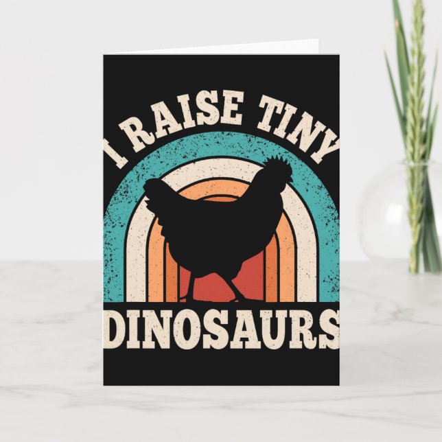 I Raise Tiny Dinosaurs Chicken Lover Farming Men W Card (Front)