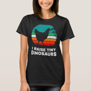 I Raise Tiny Dinosaurs Chicken Silhouette Vintage T-Shirt