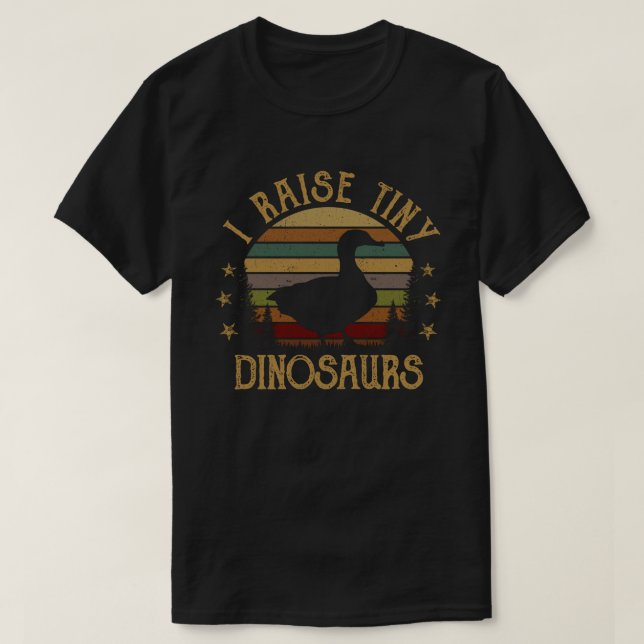 I Raise Tiny Dinosaurs Vintage Retro Duck T-Shirt (Design Front)