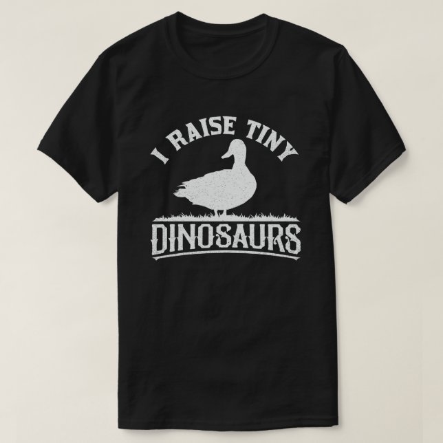 I Raise Tiny Dinosaurs Vintage Retro Duck T-Shirt (Design Front)