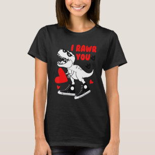 I Rawr You Valentine's Day Heart Cute Dinosaur T-Shirt
