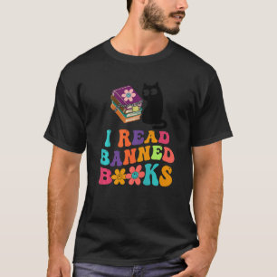 I Read Banned Books Black Cat Reader Bookworm Wom T-Shirt