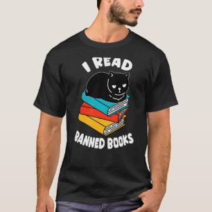I Read Banned Books Black Cat Reader Bookworm Wom T-Shirt
