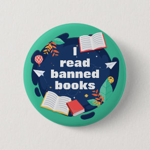 I Read Banned Books Book Lovers Against Censorship 6 Cm Round Badge