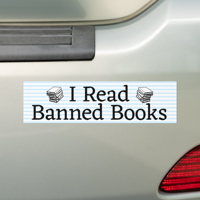 I Read Banned Books  Bumper Sticker (On Car)