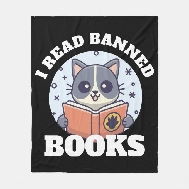 I read banned books fleece blanket (Front)