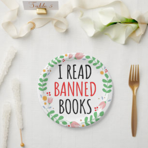 I Read Banned Books Funny Quote Paper Plate