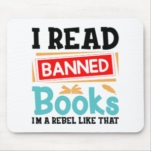 I Read Banned Books Librarian Reader Mouse Mat