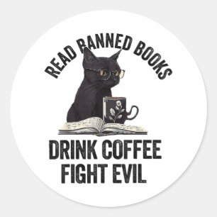I Read Banned Books Lover BookWorm Love Banned Boo Classic Round Sticker