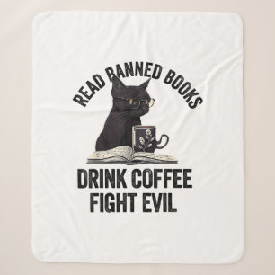 I Read Banned Books Lover BookWorm Love Banned Boo Sherpa Blanket
