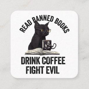 I Read Banned Books Lover BookWorm Love Banned Boo Square Business Card