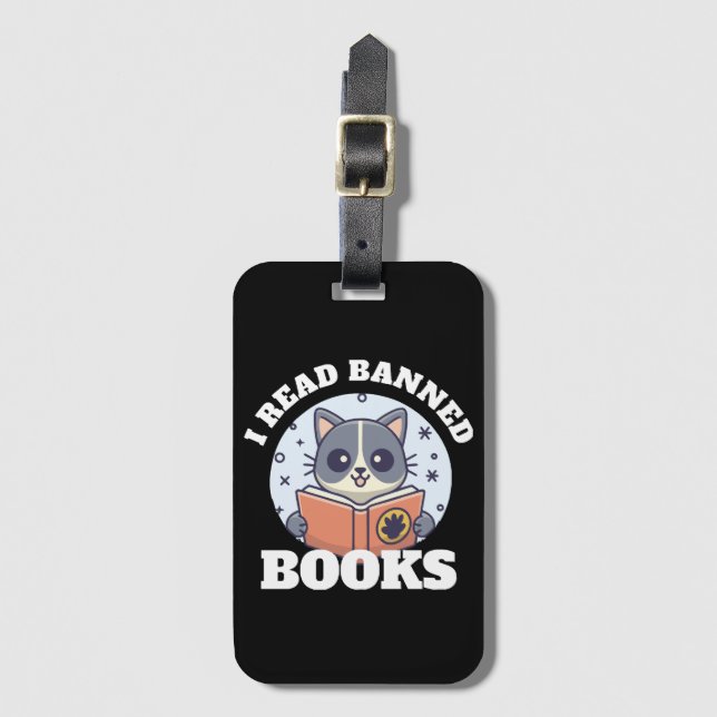 I read banned books luggage tag (Front Vertical)
