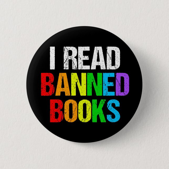 I Read Banned Books Rainbow 6 Cm Round Badge (Front)