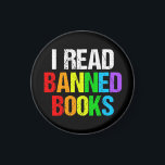 I Read Banned Books Rainbow Magnet<br><div class="desc">I read banned books. A cool rainbow magnet for people who like reading LGBTQ novels and other things that have been removed from the school library. A cute liberal gift.</div>