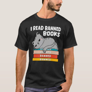 I Read Banned Books Tshirt Women Bookworm Black Ca
