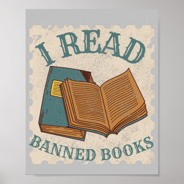 i read banned books vintage books lover poster (Front)