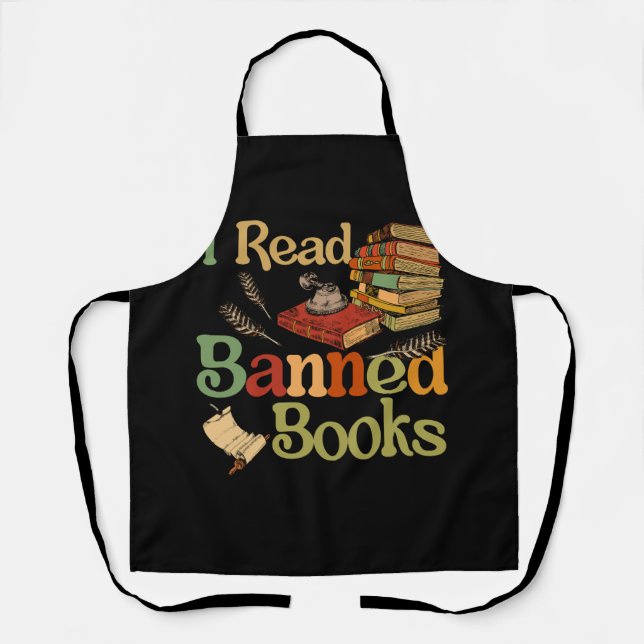 I Read Banned Books Week Librarian Freadom Reader  Apron (Front)