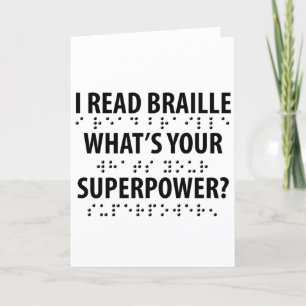 I Read Braille What's Your Superpower Holiday Card