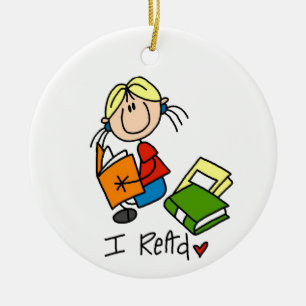 I Read Ceramic Tree Decoration