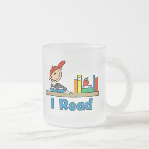 I Read Frosted Glass Coffee Mug