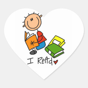 I Read Heart Sticker