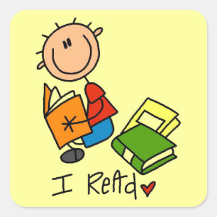 I Read Square Sticker