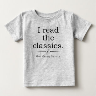 I read the classics logo baby kids shirt