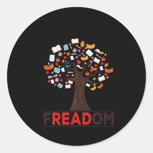 I Read W I Want Banned Books Week Librarian Classic Round Sticker