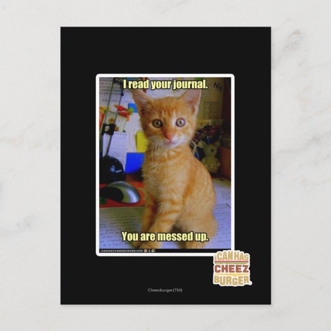 I read your journal postcard (Front)