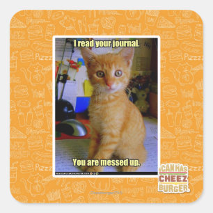 I read your journal square sticker