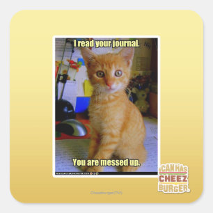 I read your journal square sticker