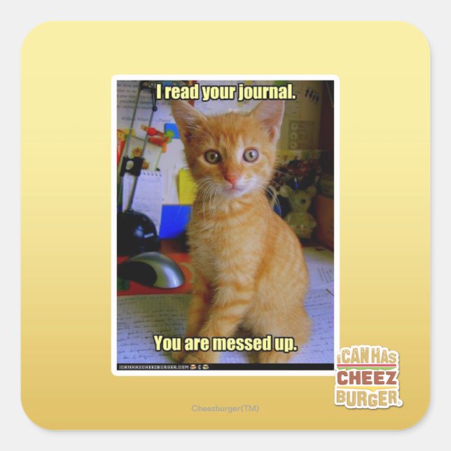 I read your journal square sticker (Front)