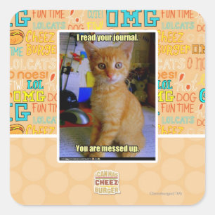 I read your journal square sticker